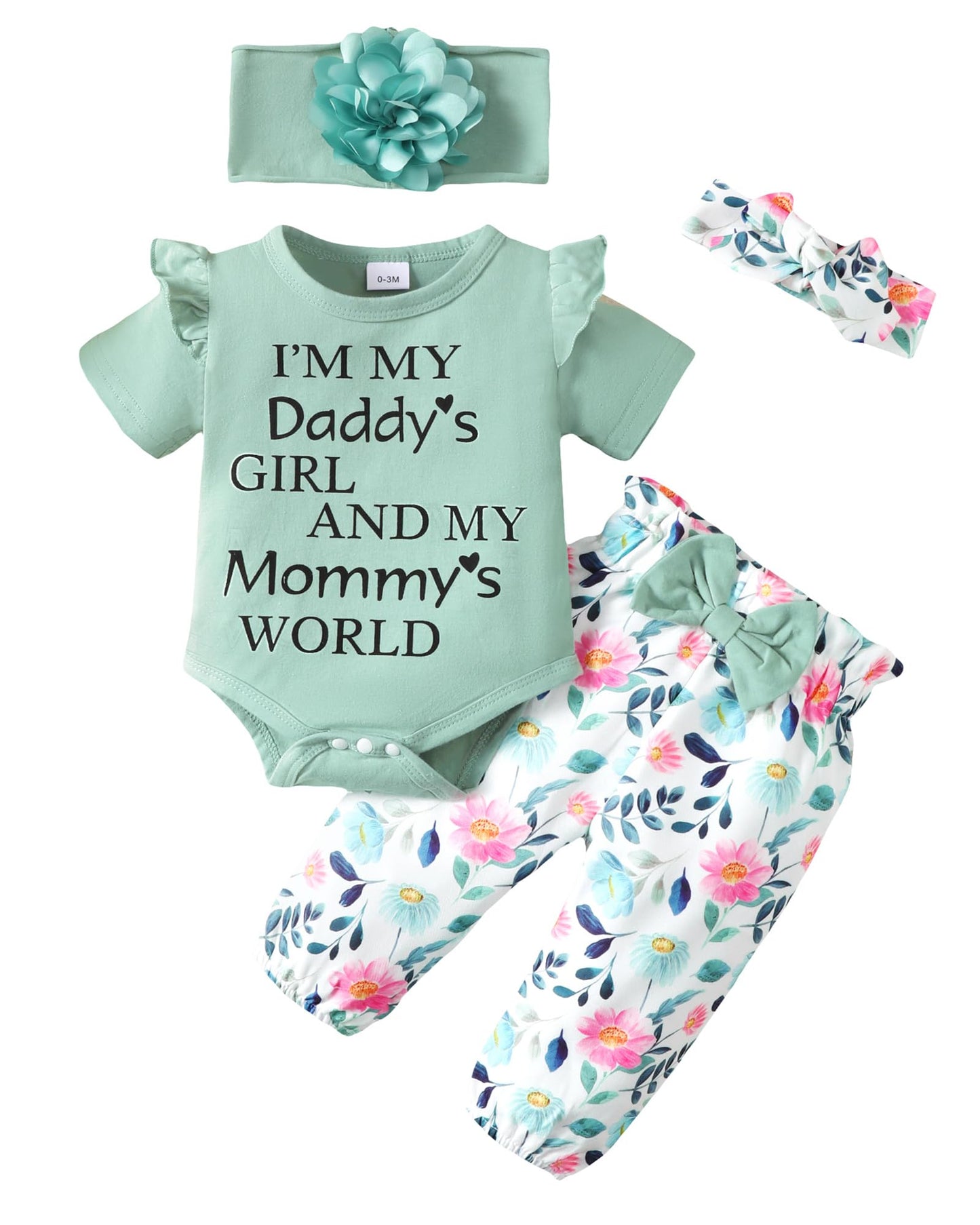 SUNNY PIGGY Newborn Infant Baby Girl Clothes Ruffle Romper Toddler Girl Floral Cotton Pant Sets Girls Clothing Outfit