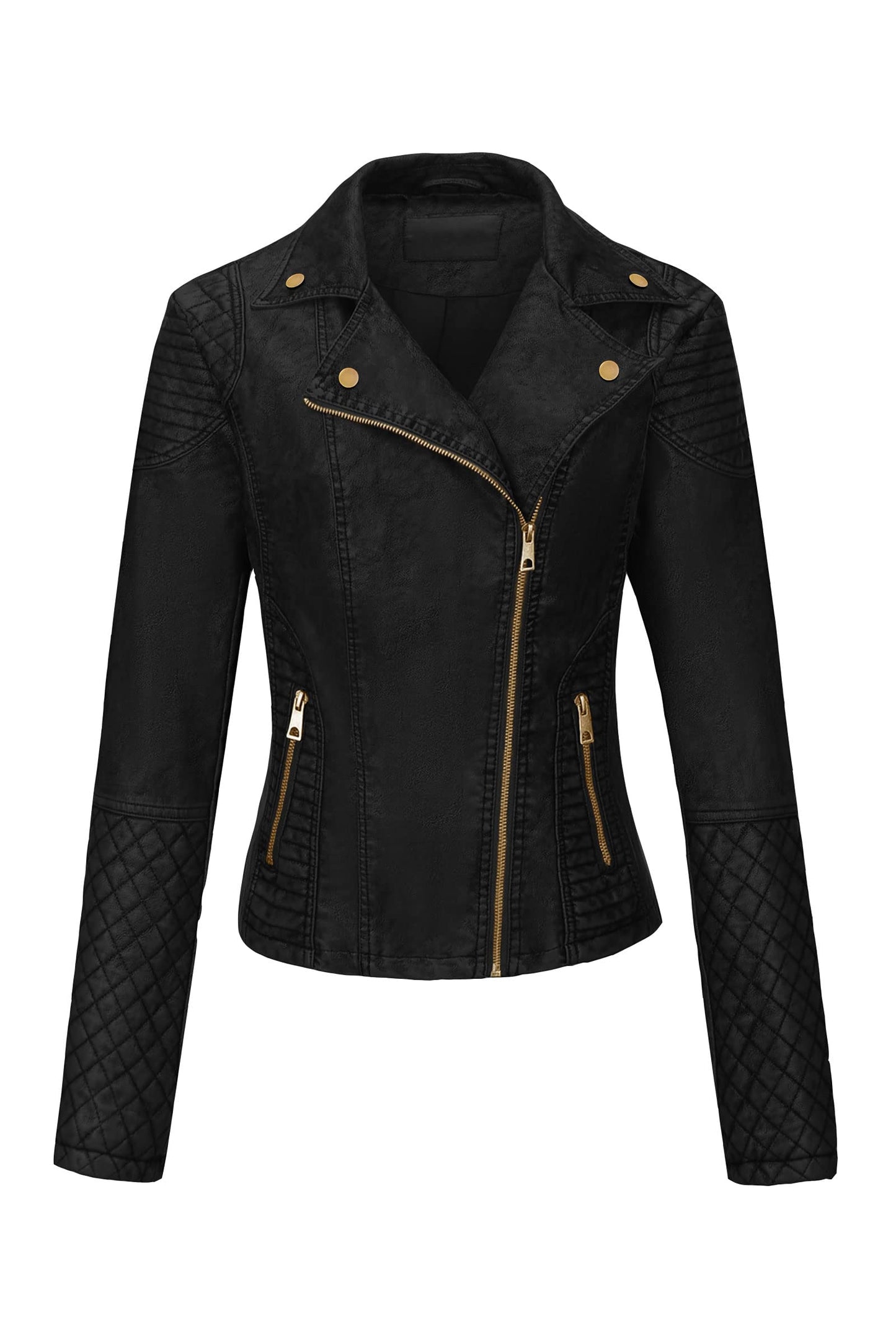 Bellivera Women's Faux Leather Casual Jacket 2025 Spring Trendy Motorcycle Outfits Lightweight Classic Coat