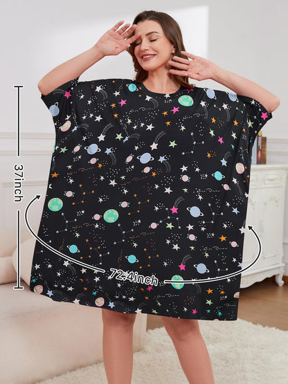 Plus Size Moo Moos for Women Oversized Sleep Shirts for Women Oversized Nightgown with Pocket Fit S-5XL