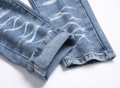 Boy's Ripped Jeans Stacked Skinny Fit Destroyed Distressed Fashion Comfy Denim Jeans Pants