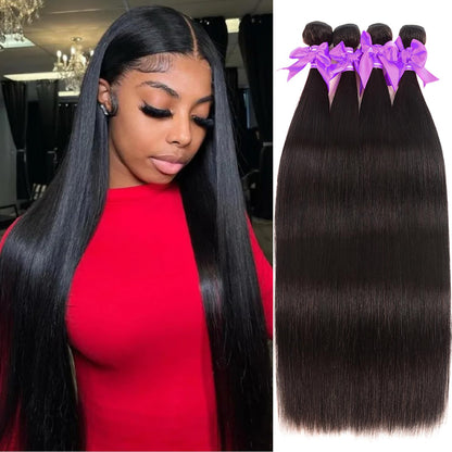 Straight Bundles Human Hair 10A Human Hair 3 Bundles Straight Hair 22 24 26 Inch Brazilian Virgin Deals Human Hair Extensions Natural Color