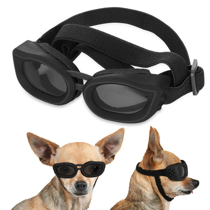 Small Dog Sunglasses UV Protection Goggles Eye Wear Protection with Adjustable Strap Doggy Heart Shape Anti-Fog Sunglasses for Pet Dogs Sun Glasses Doggie Windproof Glasses, Pink