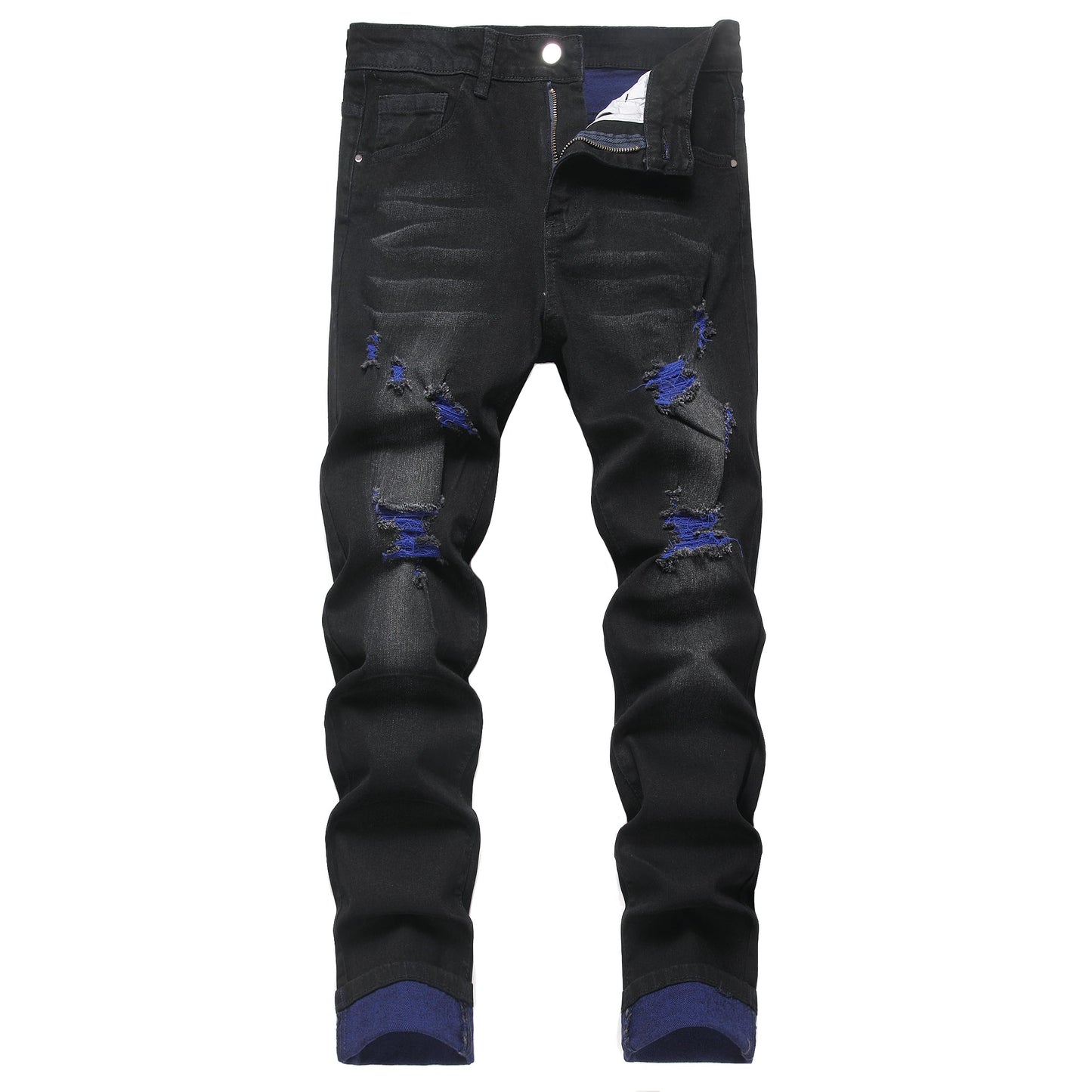JUNBAOSS Men's Slim Fit Stretch Jeans Ripped Skinny Jeans for Men, Fashion Distressed Straight Comfort Flex Waist Pants