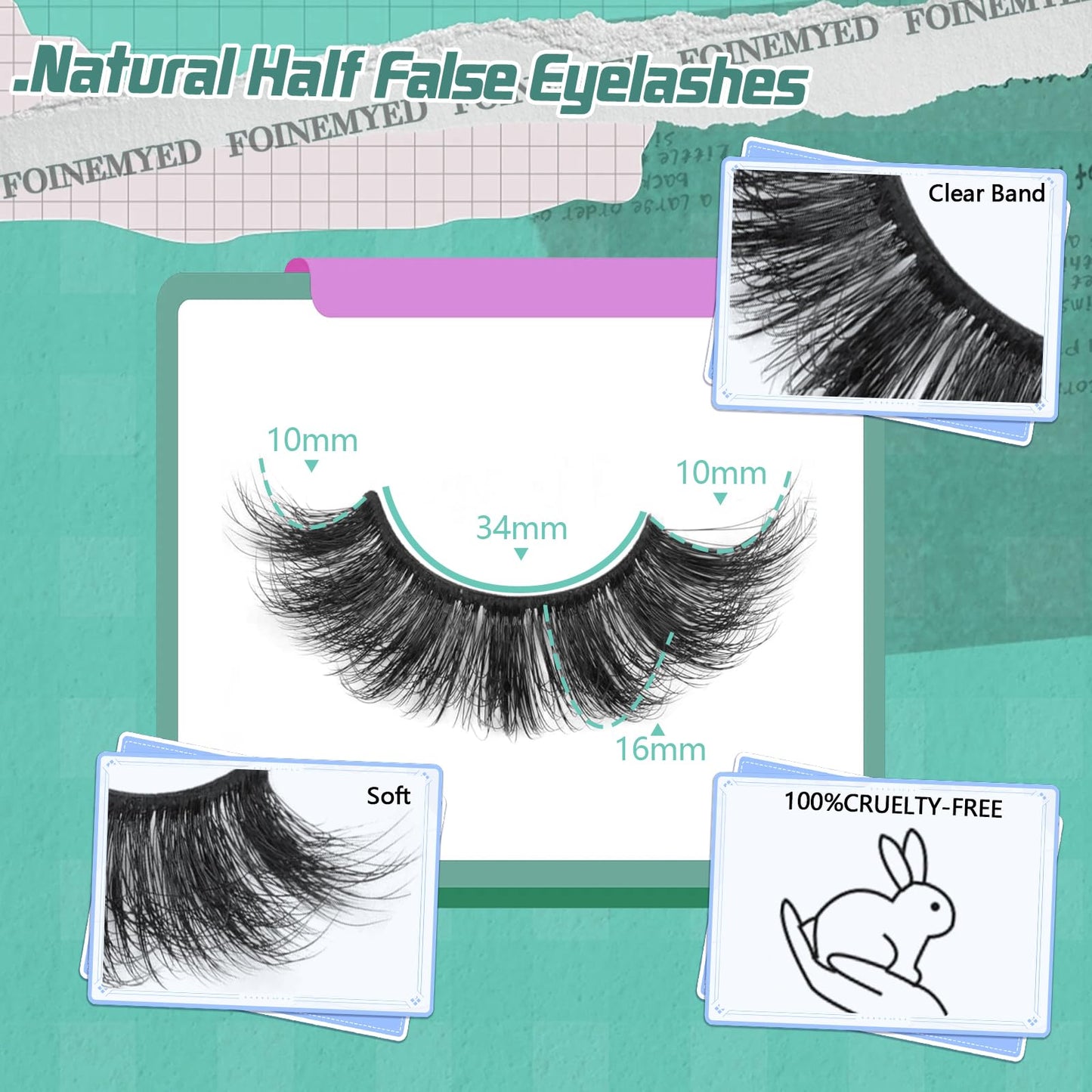 Mink Lashes Strip Eyelashes Volume False Eyelashes that Look Like Extensions Glamour Wispy Curly Fake Lashes 5 Pairs Pack