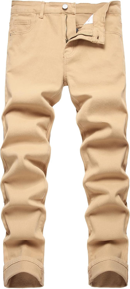 DANT BULUN Men's Fashion Casual Printed Jeans Stretch Skinny Denim Jogger Pants