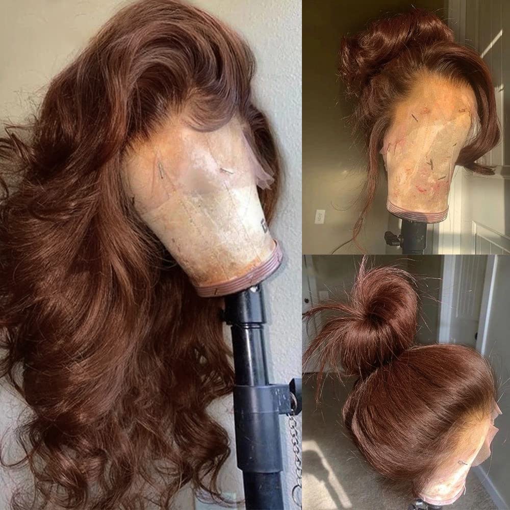 250 Density Curly Lace Front Wigs Human Hair Pre Plucked Hairline Glueless Wig 13x6 HD Lace Frontal Wigs for Women Ginger Orange Colored Ombre Wig Brazilian Virgin Hair 24 Inch