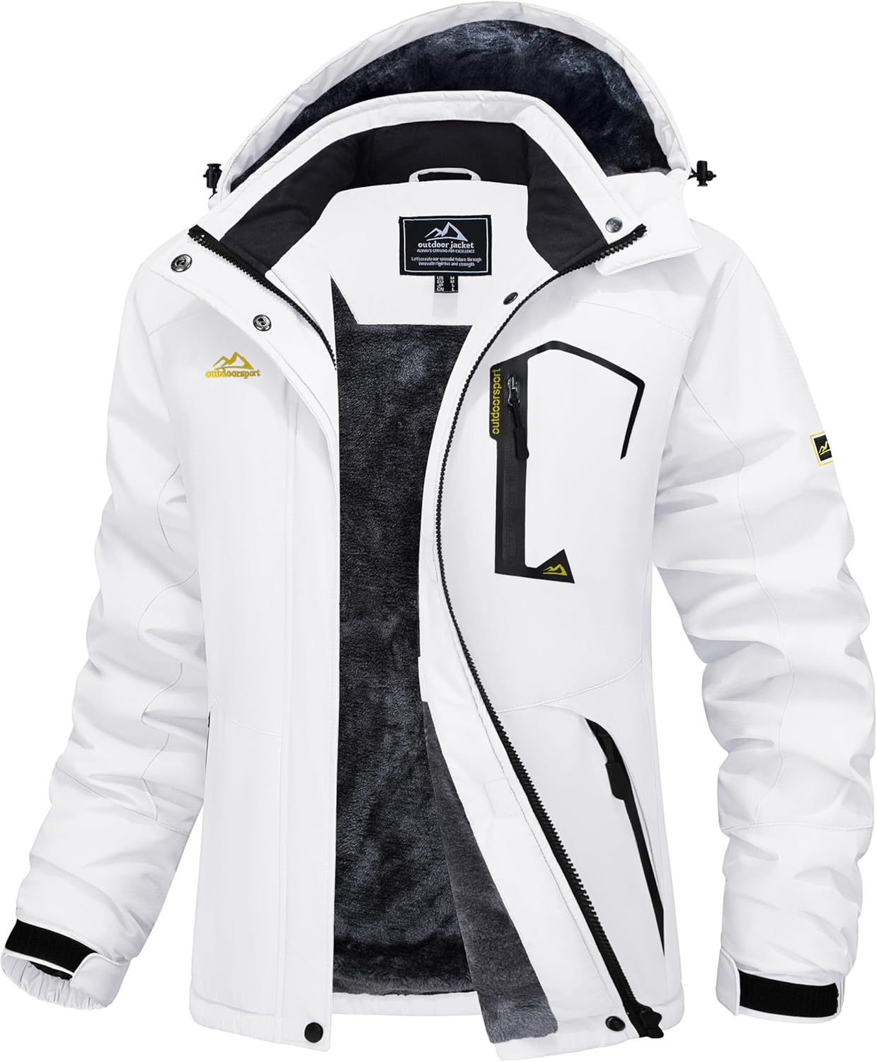 MAGCOMSEN Women's Ski Jacket Waterproof Insulated Snow Jacket Warm Windproof Winter Coats with Hood Fleece Lined Jacket