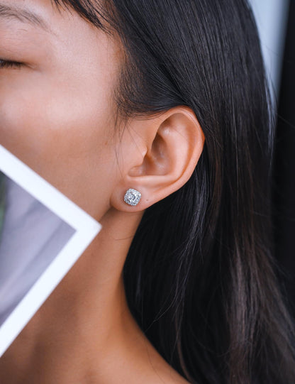 IMOLOVE Moissanite Stud Earrings for Women in Sterling Silver Hypoallergenic 1-3CT D Color Round Cut Moissante Earrings