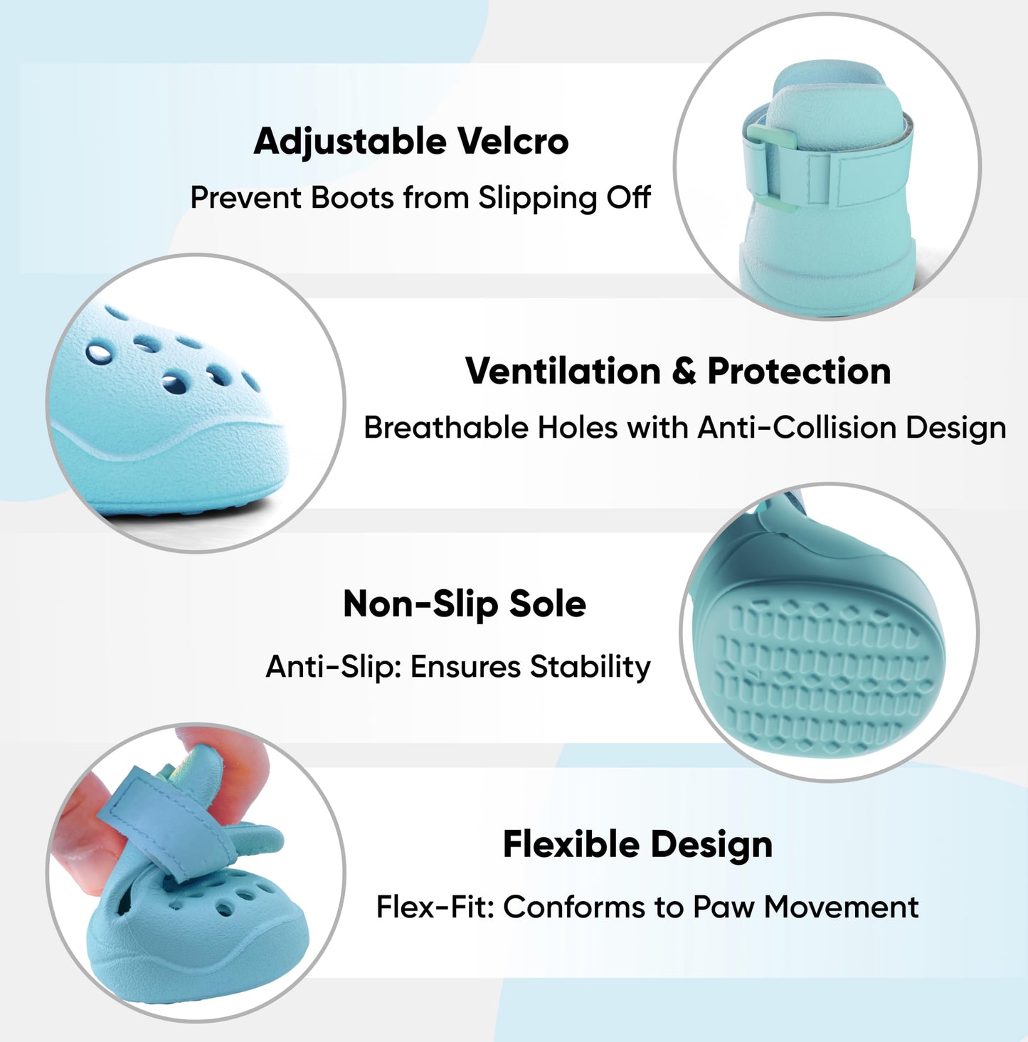 Dog Shoes: Non-Slip Waterproof Sandals for Hot Pavement, Breathable Perforated Boots, Large/Medium/Small Sizes, Ideal Paw Protector, Outdoor Clog Booties (Green Marble, Size 1)