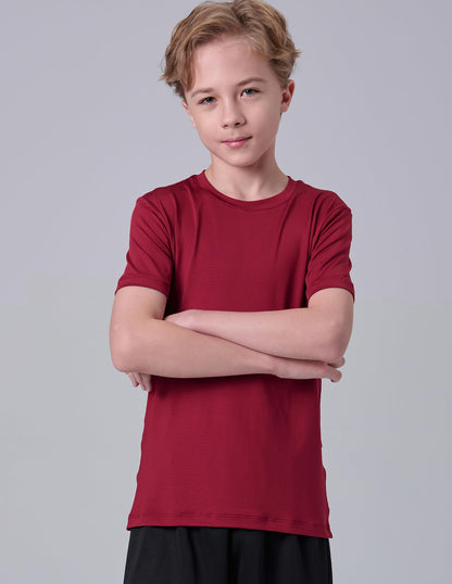 5 Pack Boys Athletic Shirts, Youth Activewear Dry Fit Tshirts for Kids, Short Sleeve Tees, Bulk Athletic Performance Clothing