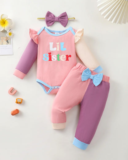 Mioglrie Baby Girl Clothes Newborn Girl Fall Winter Outfits Pants Set Preemie Clothing Headband 0 3 6 12 18 Months