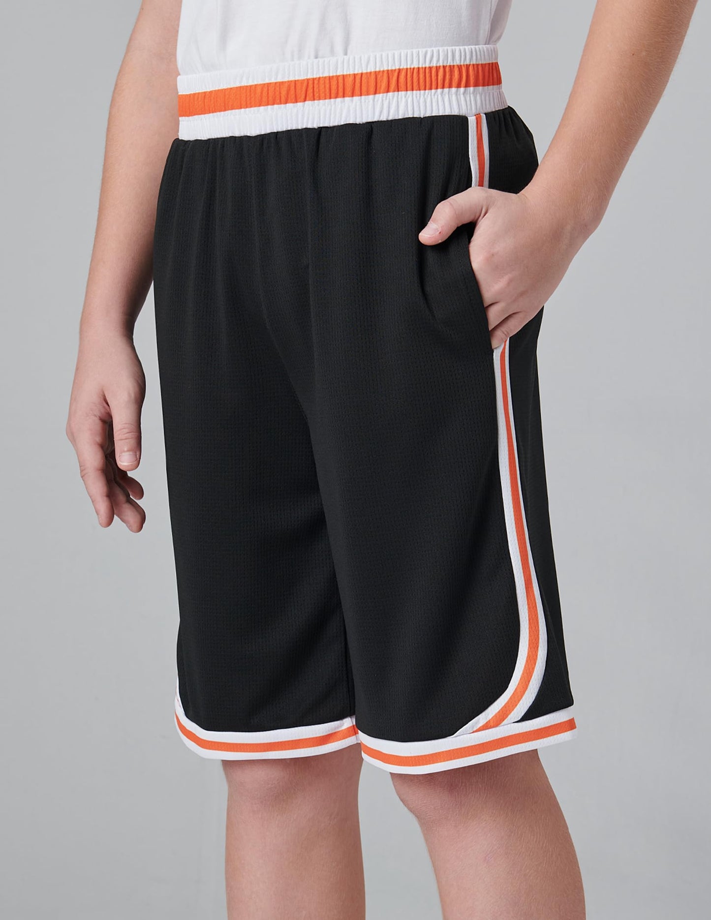 Liberty Imports 5 Pack Big Boys Youth Athletic Mesh Basketball Shorts with Pockets Quick Dry Activewear