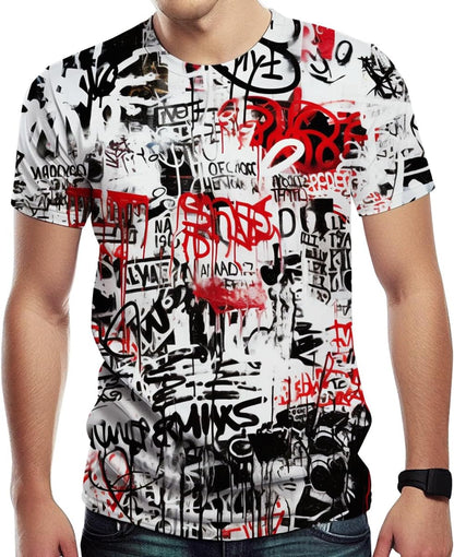Mens Hip Hop Hipster Crew Neck Short Sleeve T-Shirt