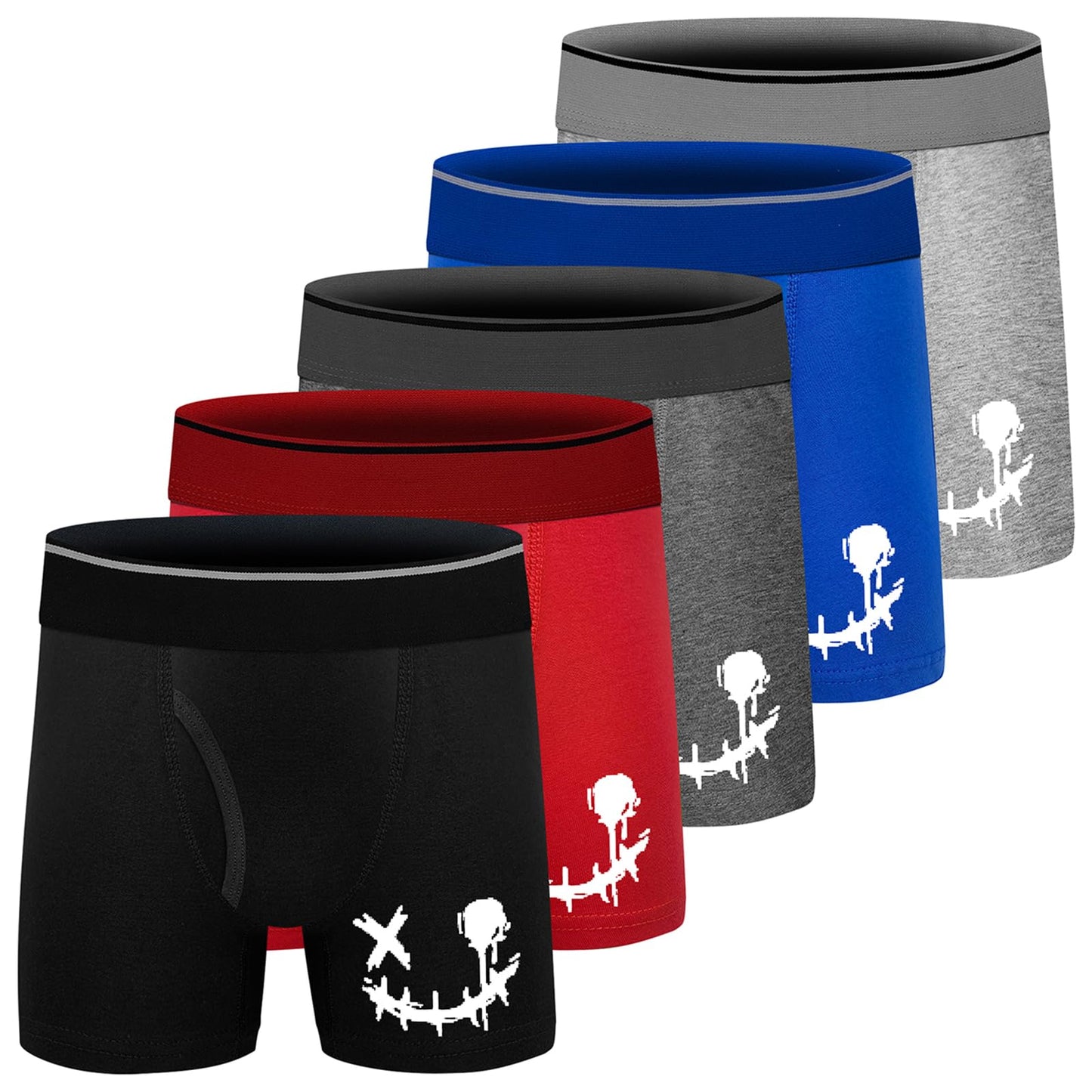 Boys Boxer Briefs,Cotton Toddler Underwear Breathable Mesh Performance Sport Big Boy Boxer Briefs with Fly 5 Pack