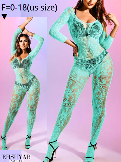 Women Sexy Body Stockings, Fishnet Bodysuit Glow Party Rave, Exotic Dancer Wear Fishnets Lingerie Outfits Plus Size