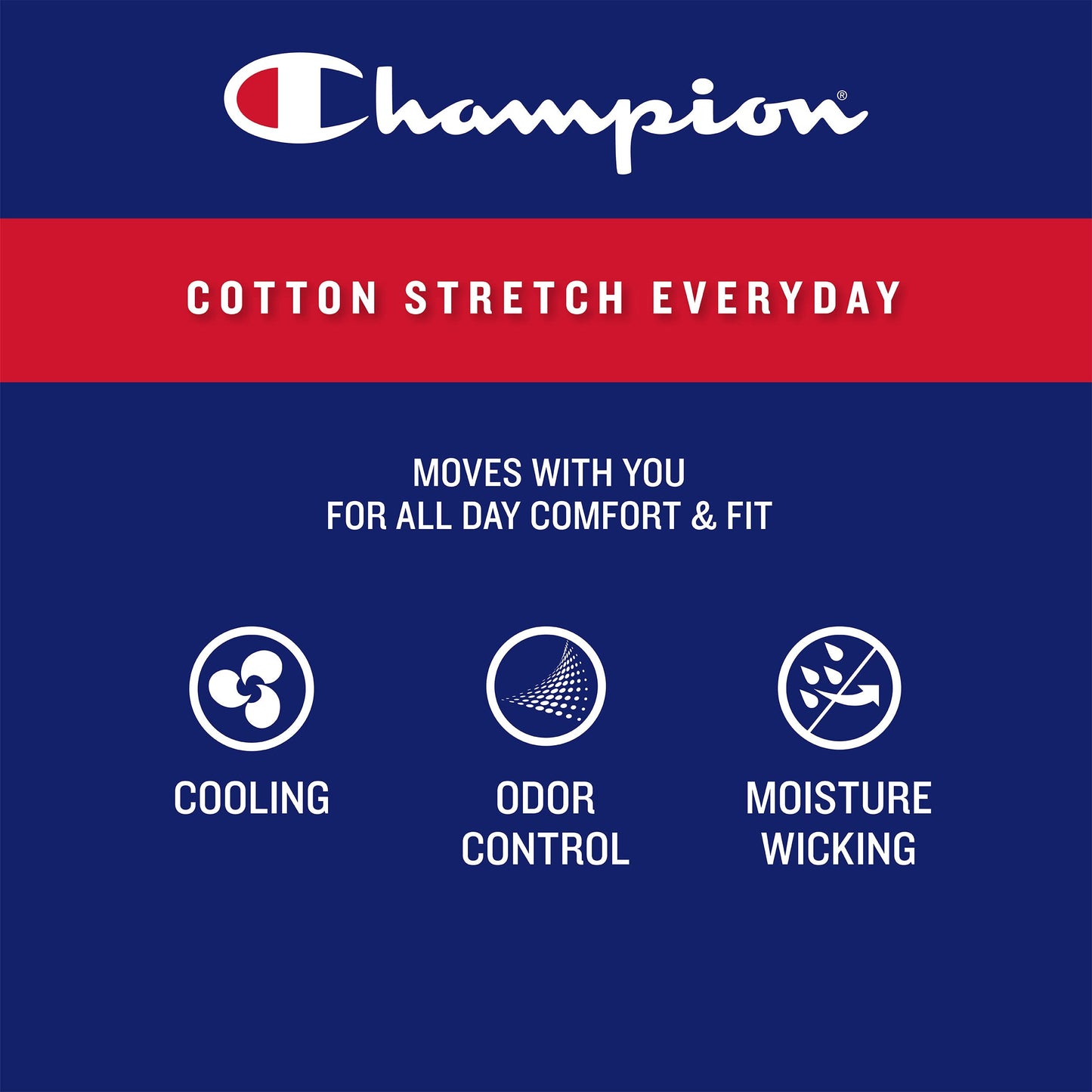 Champion mens Underwear Boxer Briefs, Every Day Comfort Stretch Cotton Moisture-wicking Underwear, Multi-pack