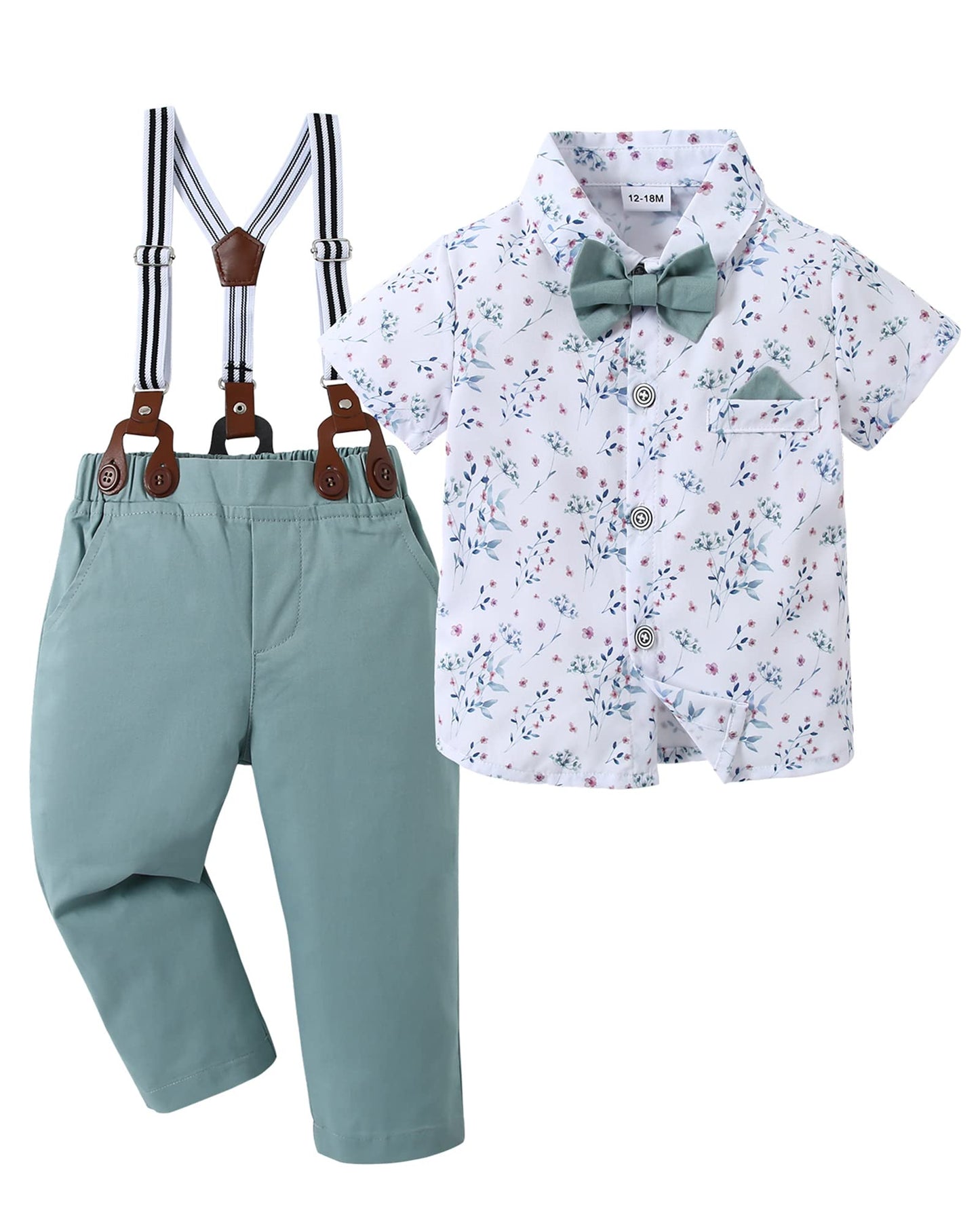 DISAUR Baby Boy Clothes Suits Toddler Dress Shirt With Bowtie Suspender Pants Outfit Sets Gentleman Wedding 1-6 Years