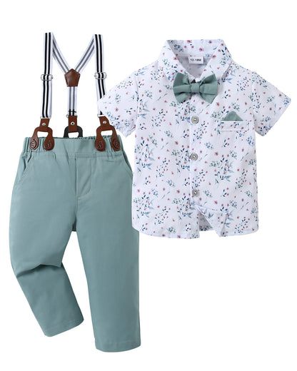 DISAUR Baby Boy Clothes Suits Toddler Dress Shirt With Bowtie Suspender Pants Outfit Sets Gentleman Wedding 1-6 Years