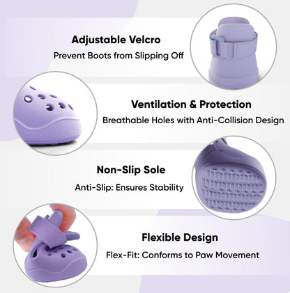 Dog Shoes: Non-Slip Waterproof Sandals for Hot Pavement, Breathable Perforated Boots, Large/Medium/Small Sizes, Ideal Paw Protector, Outdoor Clog Booties (Green Marble, Size 1)