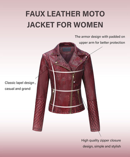 Bellivera Women's Faux Leather Casual Jacket 2025 Spring Trendy Motorcycle Outfits Lightweight Classic Coat