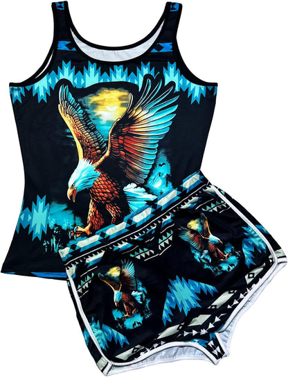 Women’s 2 Piece Pajama Set Novelty Sleeveless Tank Top and Shorts with Animal Print Comfortable Sleepwear