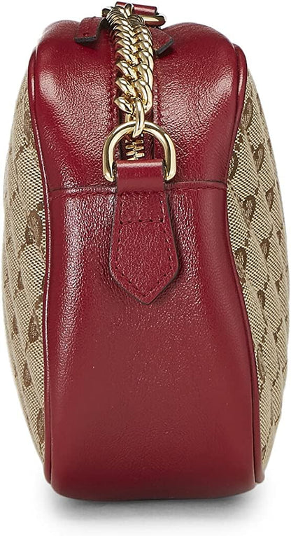 Pre-Loved Red Original GG Canvas Marmont Crossbody Small, Red