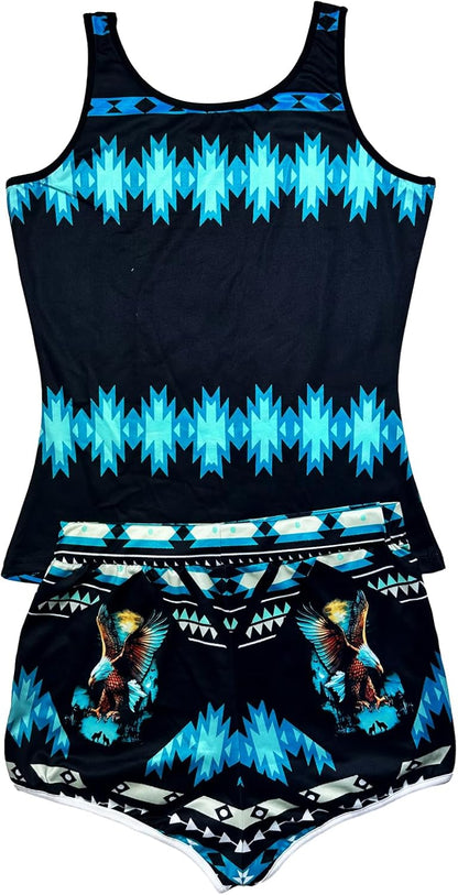 Women’s 2 Piece Pajama Set Novelty Sleeveless Tank Top and Shorts with Animal Print Comfortable Sleepwear