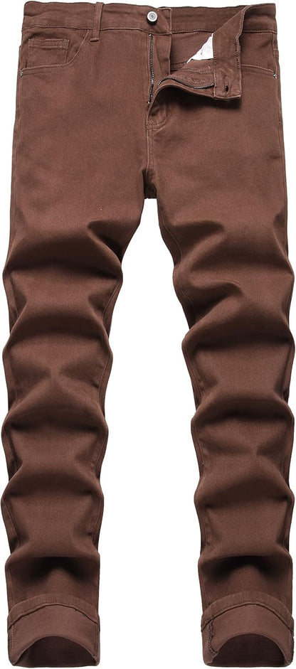 DANT BULUN Men's Fashion Casual Printed Jeans Stretch Skinny Denim Jogger Pants