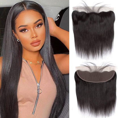 Hd Closure 5x5 Straight Closure 5x5 Transparent Lace Closure 12A Virgin Remy Human Hair Frontal Closure Pre Plucked With Baby Hair Natural Black Color(14inch)
