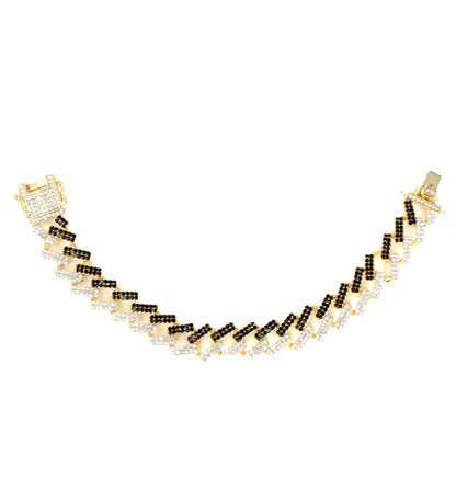 Charles Raymond Bling-ed Out Silver Round Luxury Mens Watch w/Bling-ed Out Bracelet - L0504B