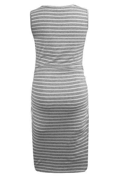 Smallshow Women's Sleeveless Maternity Dress Ruched Pregnancy Clothes