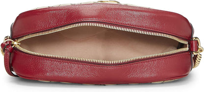 Pre-Loved Red Original GG Canvas Marmont Crossbody Small, Red