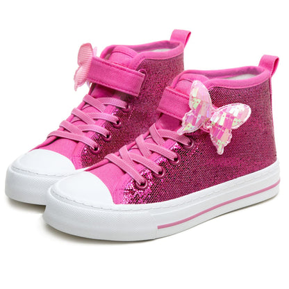 Toandon Kids Adorable Fashion High Top Casual Canvas Sneakers