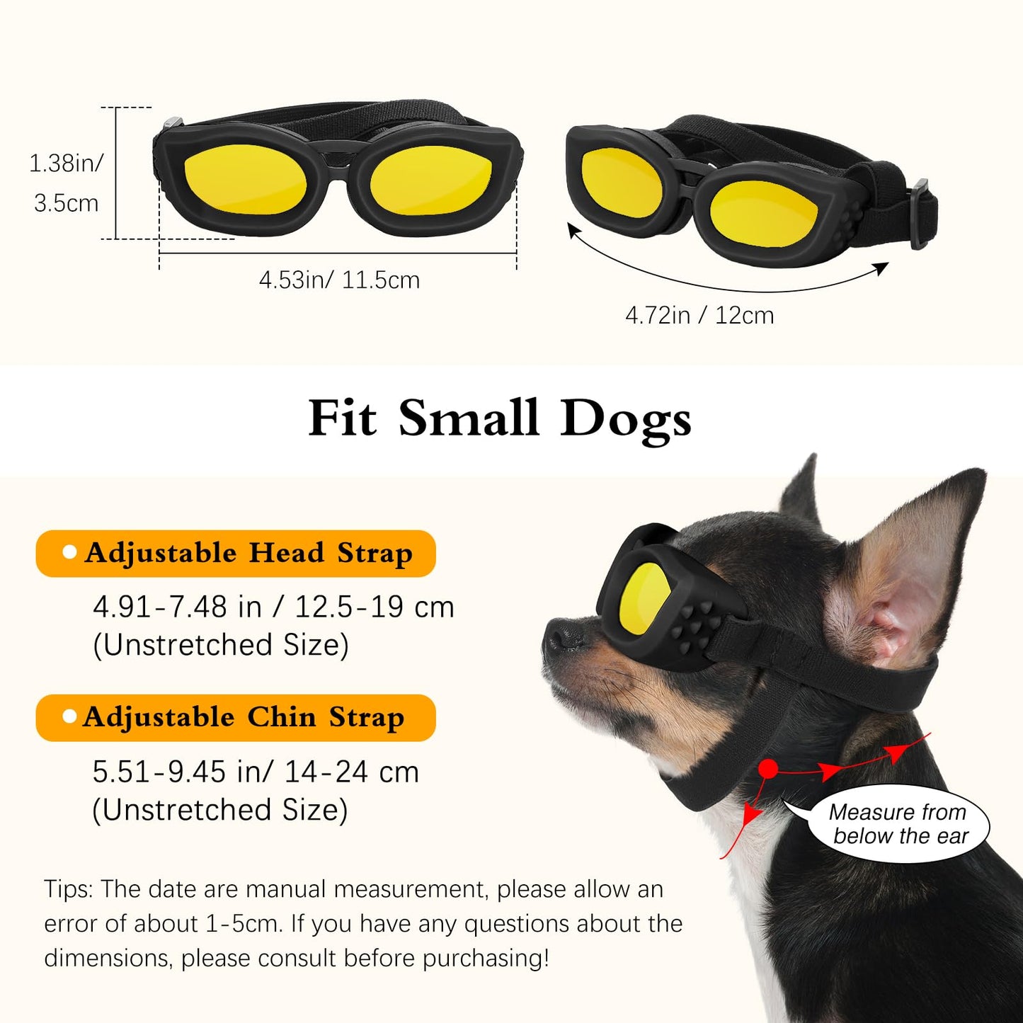 Small Dog Sunglasses UV Protection Goggles Eye Wear Protection with Adjustable Strap Doggy Heart Shape Anti-Fog Sunglasses for Pet Dogs Sun Glasses Doggie Windproof Glasses, Pink
