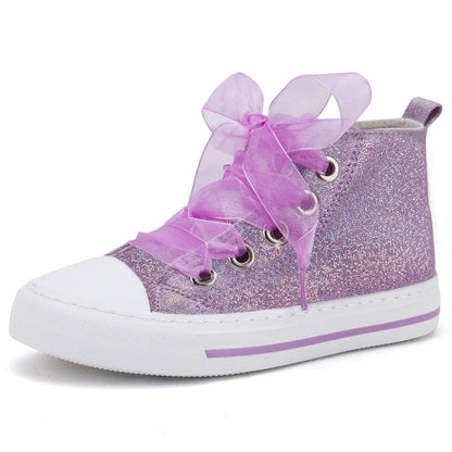 Toandon Kids Adorable Fashion High Top Casual Canvas Sneakers