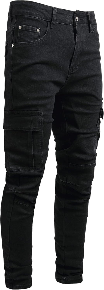 JUNBAOSS Men's Slim Fit Jeans Stretch Ripped Skinny Jeans for Men, Fashion Straight Leg Comfort Flex Waist Casual Pants