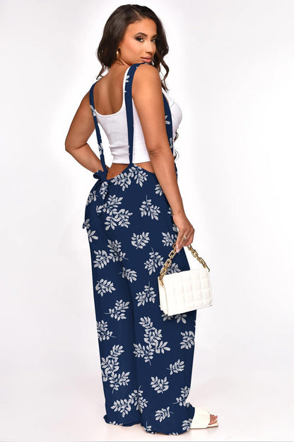 Nimsruc Womens Jumpsuit Casual Loose Sleeveless Adjustable Spaghetti Straps Wide Leg Pants Baggy Overalls With Pockets