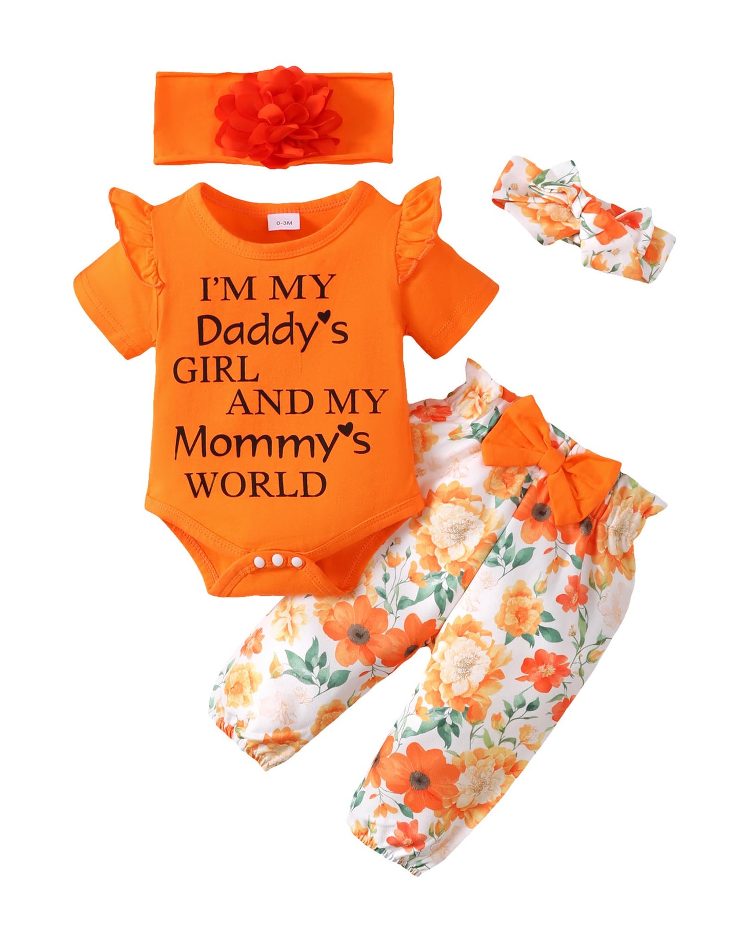 SUNNY PIGGY Newborn Infant Baby Girl Clothes Ruffle Romper Toddler Girl Floral Cotton Pant Sets Girls Clothing Outfit