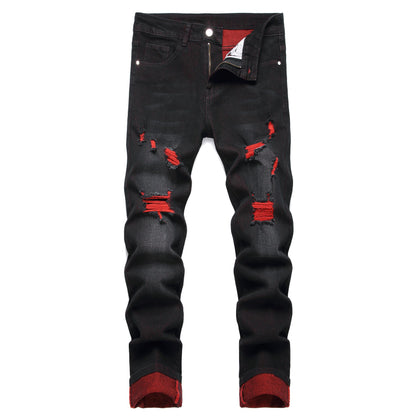 JUNBAOSS Men's Slim Fit Stretch Jeans Ripped Skinny Jeans for Men, Fashion Distressed Straight Comfort Flex Waist Pants