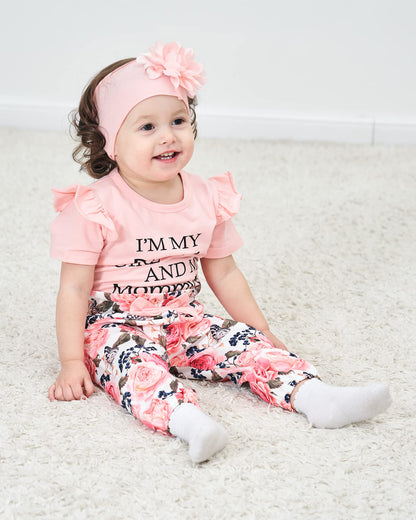 SUNNY PIGGY Newborn Infant Baby Girl Clothes Ruffle Romper Toddler Girl Floral Cotton Pant Sets Girls Clothing Outfit