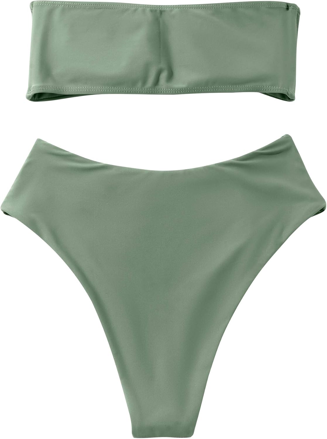OMKAGI Women Bandeau Bikini Swimsuits Cheeky Off Shoulder Bathing Suit