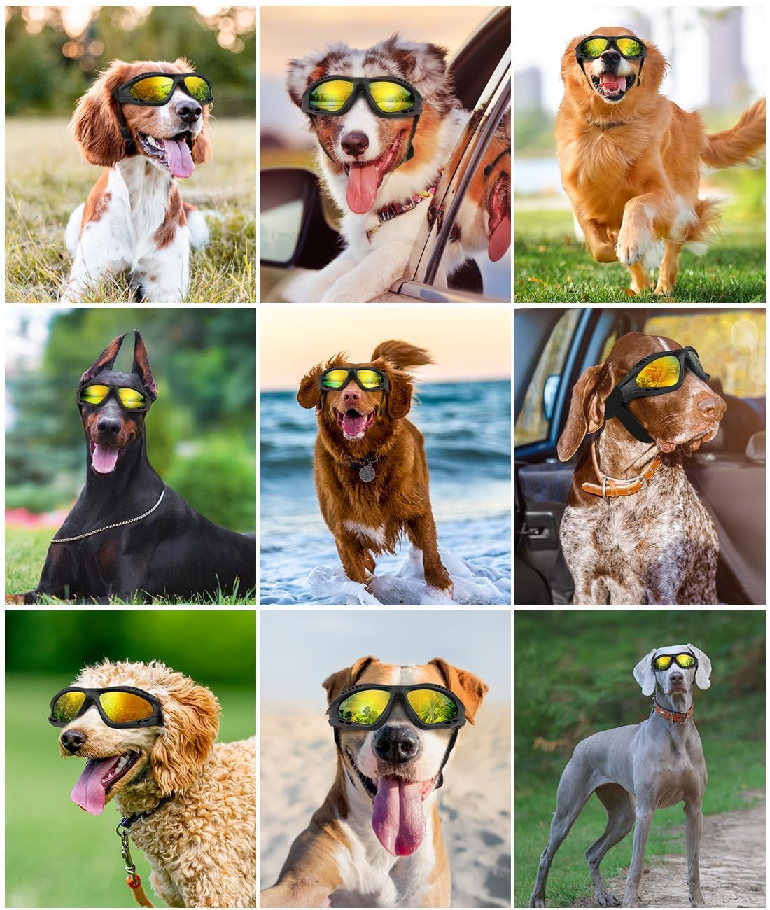 Small Dog Sunglasses UV Protection Goggles Eye Wear Protection with Adjustable Strap Doggy Heart Shape Anti-Fog Sunglasses for Pet Dogs Sun Glasses Doggie Windproof Glasses, Pink