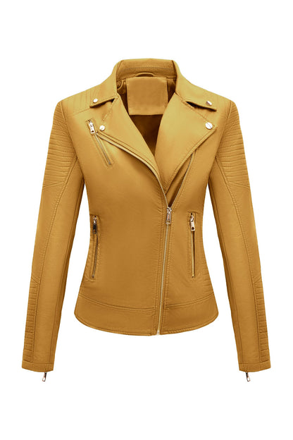 Bellivera Women's Faux Leather Casual Jacket 2025 Spring Trendy Motorcycle Outfits Lightweight Classic Coat