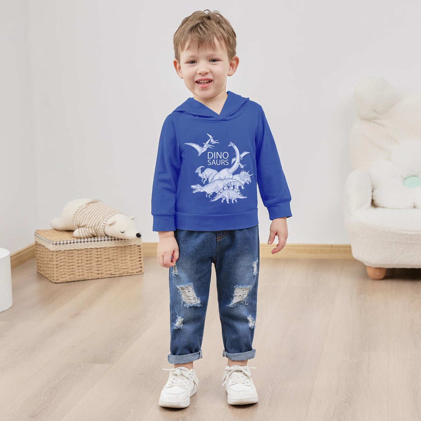 YUEMION Toddler Boy Clothes Long Sleeve Print Hoodies +Denim Pants 2Pcs Fall Winter Sweatshirt Baby Boy Outfits Set 1-6Y
