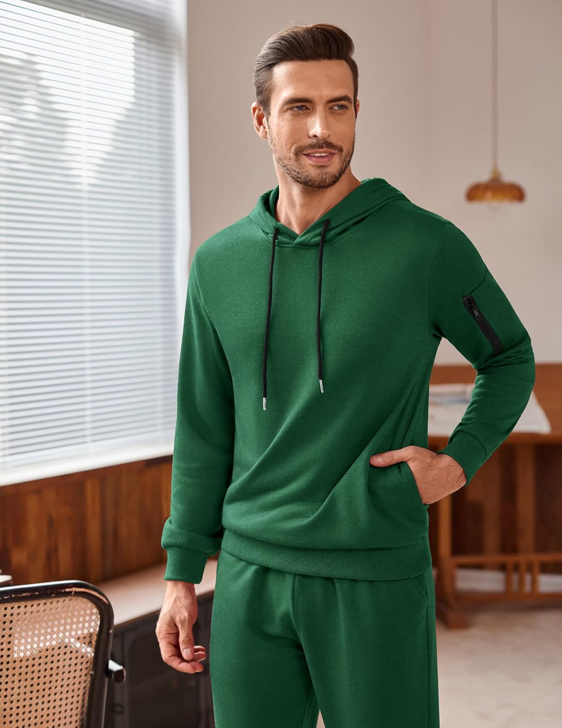 COOFANDY Men's Tracksuit 2 Piece Hooded Athletic Sweatsuits Casual Running Jogging Sport Suit Sets