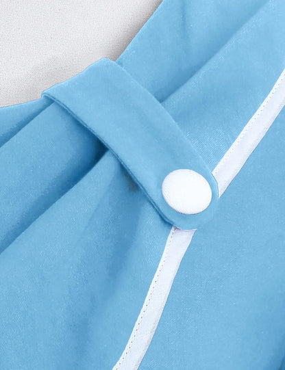 MUXXN Women's Retro 60s Sailor Collar Short Sleeve Pinup Cocktail Work Mermaid Dress with Belt