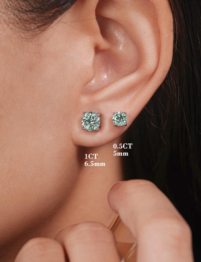 IMOLOVE Moissanite Stud Earrings for Women in Sterling Silver Hypoallergenic 1-3CT D Color Round Cut Moissante Earrings