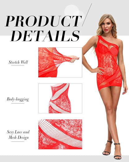 12 Pcs Women's Fishnet Mesh Bodysuit Cover-up Dress, Sheer Lace Beachwear, Club Wear, Party Outfit