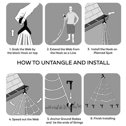 JOYIN Halloween Decoration Outdoor, 59‘’ Giant Spider with Spider Web Outside Decor, Triangular Spiderweb 16.4 x 15.7 ft and Stretchy Cobweb 100g for Yard Haunted House Indoor Decor Supplies