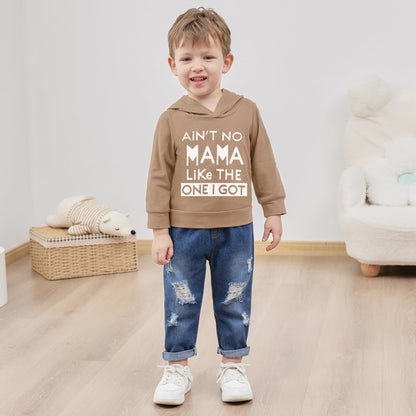 YUEMION Toddler Boy Clothes Long Sleeve Print Hoodies +Denim Pants 2Pcs Fall Winter Sweatshirt Baby Boy Outfits Set 1-6Y